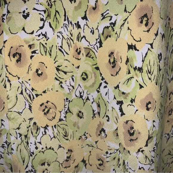 Women’s 0 ANN TAYLOR LOFT Yellow Floral Sleeveless V-Neck Lined Spring Dress EXC - Picture 11 of 13